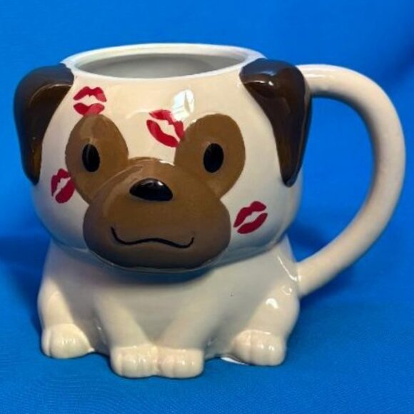 BRAND NEW ADORABLE PUG & KISSES MUG / CUP / PLANTER / PEN & PENCIL HOLDER - Picture 16 of 16